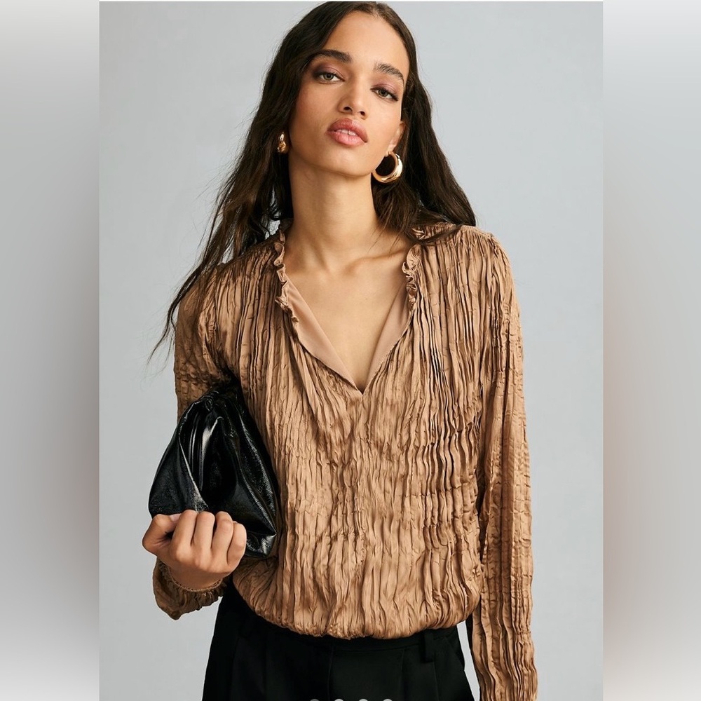 Anthropologie Current Air Crinkle Blouse